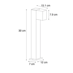 Buitenlamp donkergrijs met grondpin en kabelmof 30cm IP44 - Baleno