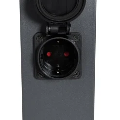 Buitenlamp donkergrijs met grondpin en kabelmof 80cm incl. stopcontact IP44 - Malios