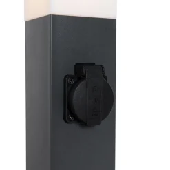 Buitenlamp donkergrijs met grondpin en kabelmof 80cm incl. stopcontact IP44 - Malios