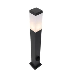 Buitenlamp donkergrijs met grondpin en kabelmof 80cm incl. stopcontact IP44 - Malios