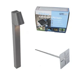 Buitenlamp donkergrijs met grondpin en kabelmof 60cm incl. LED IP44 - Uma