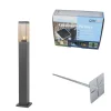 Buitenlamp donkergrijs met smoke glas met grondpin en kabelmof 80cm IP44 - Malios