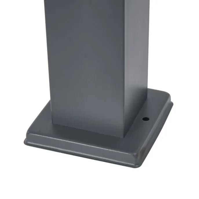 Buitenlamp donkergrijs met opaal glas 45cm IP44 met stopcontact en bewegingssensor - Malios