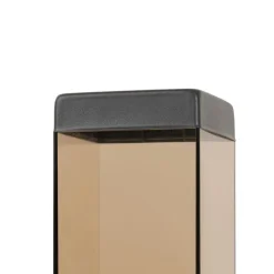 Buitenlamp donkergrijs met smoke glas met grondpin en kabelmof 45cm IP44 - Malios