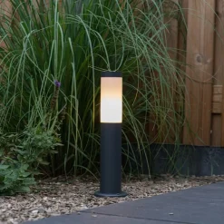 Buitenlamp paal antraciet met opaal 45 cm IP44 - Rox