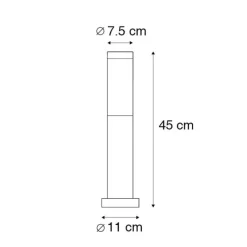 Buitenlamp paal antraciet 45 cm IP44 - Rox met grondpin en kabelmof