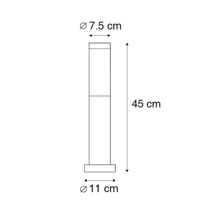 Buitenlamp paal antraciet 45 cm IP44 - Rox met grondpin en kabelmof