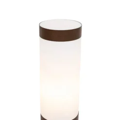 Buitenlamp paal roestbruin met opaal 45 cm IP44 - Rox
