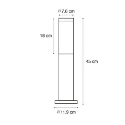 Buitenlamp paal roestbruin met opaal 45 cm IP44 - Rox