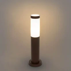 Buitenlamp paal roestbruin met opaal 45 cm IP44 - Rox