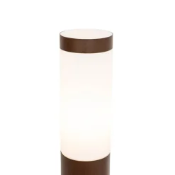 Buitenlamp paal roestbruin met opaal 80 cm IP44 - Rox