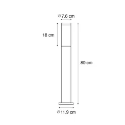 Buitenlamp paal roestbruin met opaal 80 cm IP44 - Rox