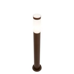 Buitenlamp paal roestbruin met opaal 80 cm IP44 - Rox
