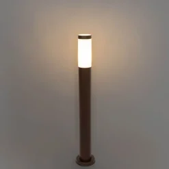 Buitenlamp paal roestbruin met opaal 80 cm IP44 - Rox