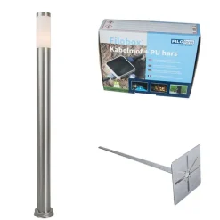 Buitenlamp paal staal 110 cm IP44 - Rox met grondpin en kabelmof
