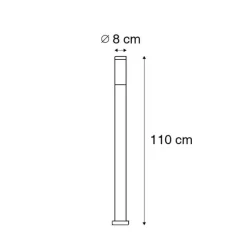 Buitenlamp paal staal 110 cm IP44 - Rox met grondpin en kabelmof