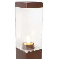 Buitenlamp roestbruin met grondpin en kabelmof 80cm incl. stopcontact IP44 - Malios