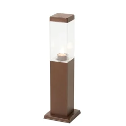 Buitenlamp roestbruin met grondpin en kabelmof 45cm IP44 - Malios