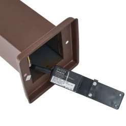 Buitenlamp roestbruin met helder glas 80cm IP44 met stopcontact en bewegingssensor - Malios