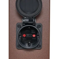 Buitenlamp roestbruin met helder glas 80cm IP44 met stopcontact en bewegingssensor - Malios