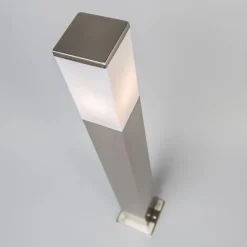 Buitenlamp staal 80cm IP44 - Malios met grondpin en kabelmof