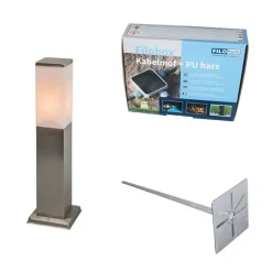 Buitenlamp staal 45cm IP44 - Malios met grondpin en kabelmof