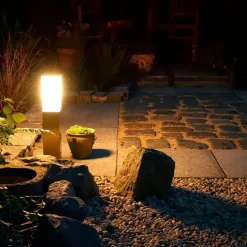 Buitenlamp staal 45cm IP44 - Malios met grondpin en kabelmof