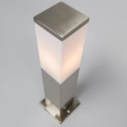 Buitenlamp staal 45cm IP44 - Malios met grondpin en kabelmof