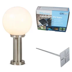 Buitenlamp staal RVS 50 cm - Sfera met grondpin en kabelmof