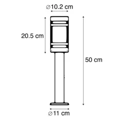 Buitenlamp zwart met grondpin en kabelmof 50cm IP44 - Gleam
