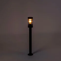 Buitenlamp zwart met grondpin en kabelmof 80cm IP44 - Gleam