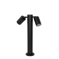 Buitenlamp zwart met grondpin en kabelmof 50cm 2-lichts IP44 - Duo