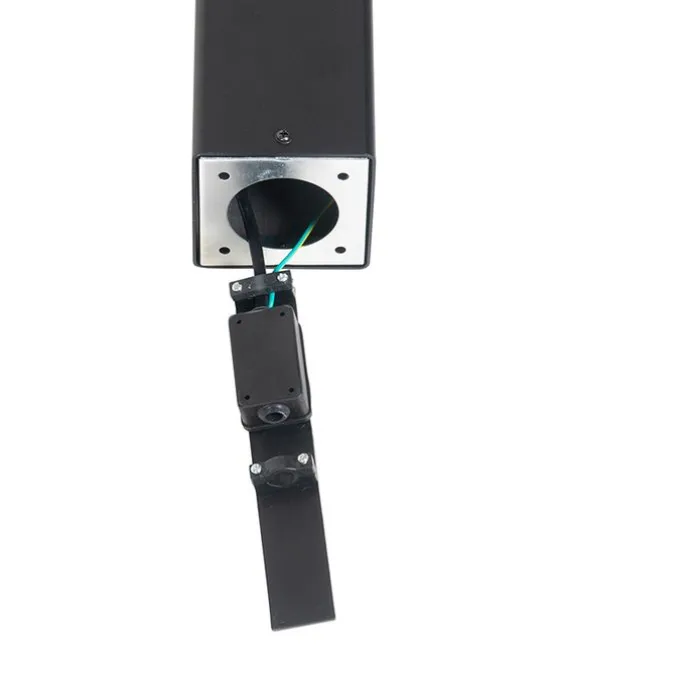 Buitenlamp zwart met smoke glas met grondpin en kabelmof 70cm IP44 - Denmark