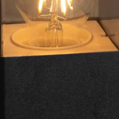 Buitenlamp zwart met smoke glas met grondpin en kabelmof 70cm IP44 - Denmark