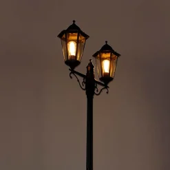 Buitenlantaarn zwart 220 cm 2-lichts IP44 - Havana