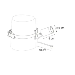 Buitenspot zwart voor aan boom GU10 50mm draai- en kantelbaar IP65 - Solo