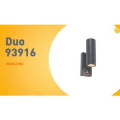 Buitenwandlamp antraciet 2-lichts IP44 met bewegingssensor - Duo