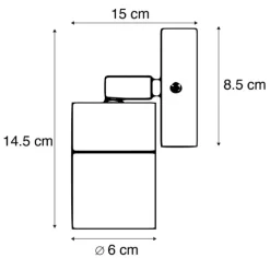 Buitenwandlamp antraciet IP44 draai- en kantelbaar - Solo
