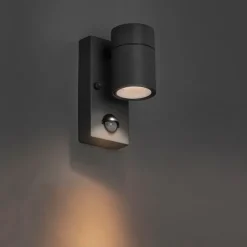 Buitenwandlamp antraciet IP44 met bewegingssensor - Solo
