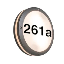 Buitenwandlamp antraciet met huisnummer IP54 - Glow