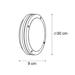 Buitenwandlamp antraciet met huisnummer IP54 - Glow