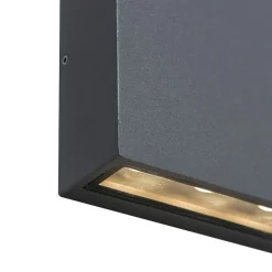 Buitenwandlamp donkergrijs IP54 incl. LED 2-lichts - Otan