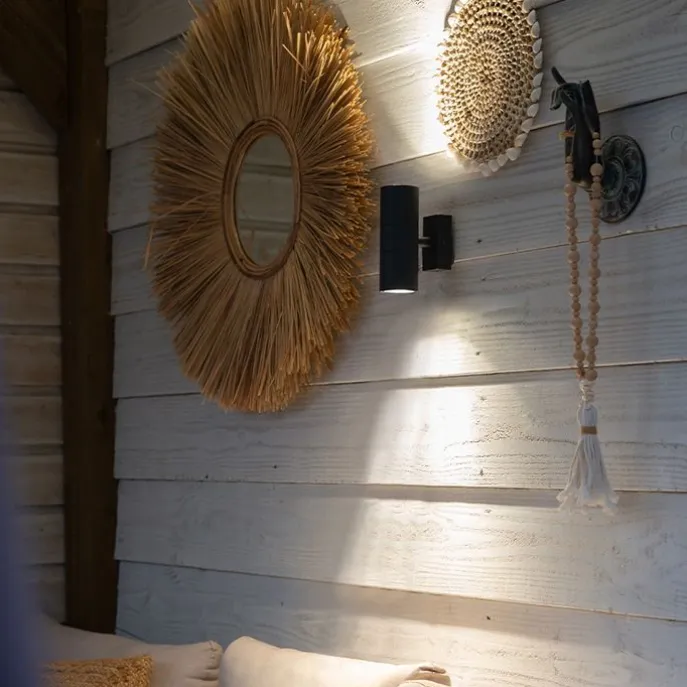 Buitenwandlamp donkergrijs 2-lichts IP44 - Duo