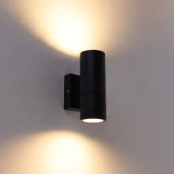 Buitenwandlamp donkergrijs 2-lichts IP44 - Duo