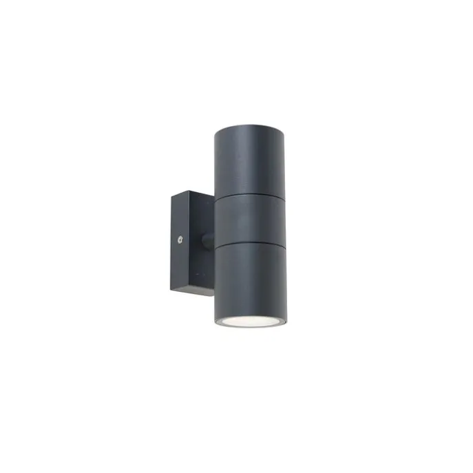 Buitenwandlamp donkergrijs 2-lichts IP44 - Duo