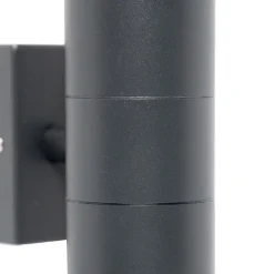 Buitenwandlamp donkergrijs 2-lichts IP44 - Duo