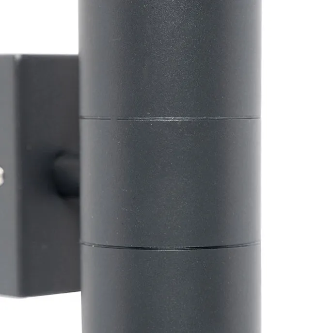 Buitenwandlamp donkergrijs 2-lichts IP44 - Duo