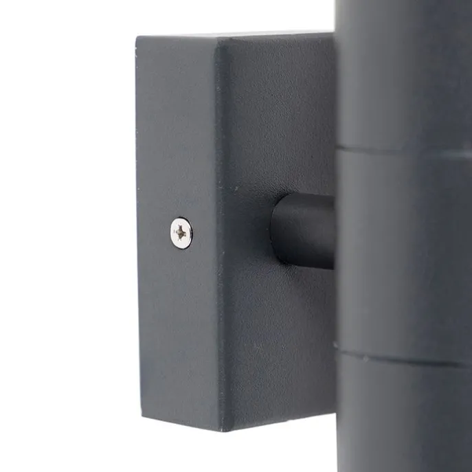 Buitenwandlamp donkergrijs 2-lichts IP44 - Duo