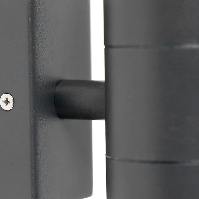 Buitenwandlamp donkergrijs 2-lichts IP44 - Duo