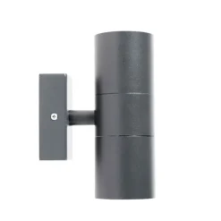 Buitenwandlamp donkergrijs 2-lichts IP44 - Duo